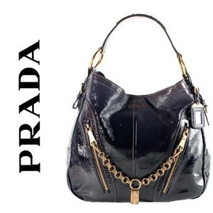Prada Vernice Sfumata Hobo Handbag In Purple
